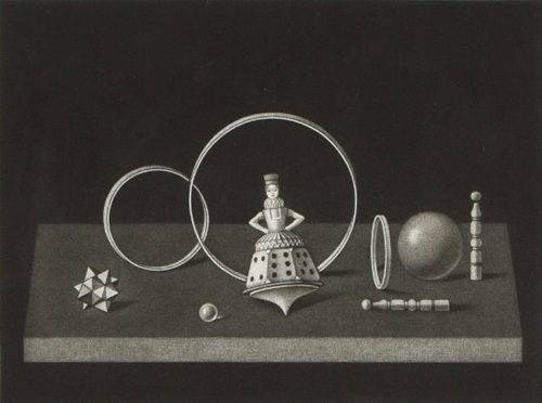 長谷川潔「 骰子独楽と幸運の星 」の買取画像